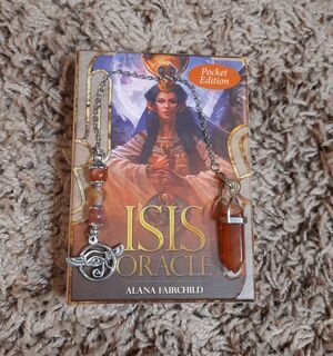 Isis Pocket Oracle and Red Striped Agate Eye of Horus Dowsing Pedulum
